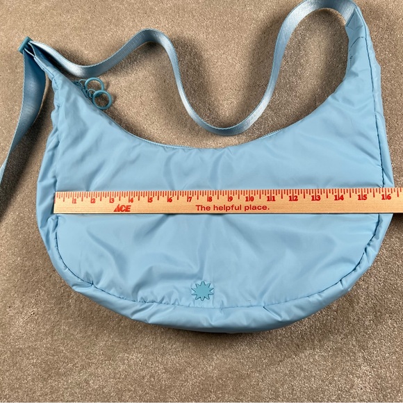 House of Harlow 1960 Crescent Moon Nylon Puffy Powder Blue Crossbody Bag - Picture 13 of 16